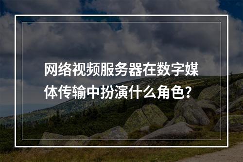网络视频服务器在数字媒体传输中扮演什么角色?