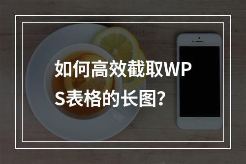 如何高效截取WPS表格的长图?