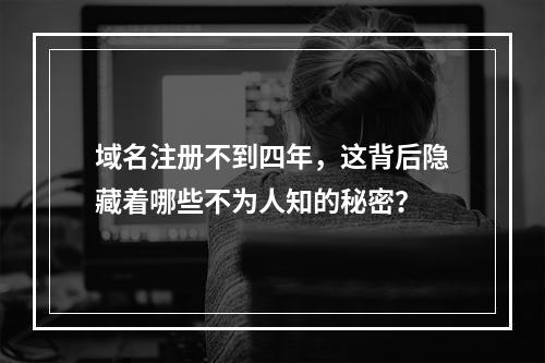 域名注册不到四年,这背后隐藏着哪些不为人知的秘密?