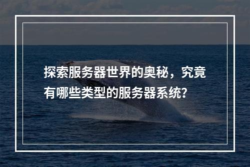 探索服务器世界的奥秘,究竟有哪些类型的服务器系统?