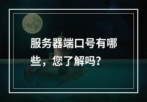 服务器端口号有哪些,您了解吗?