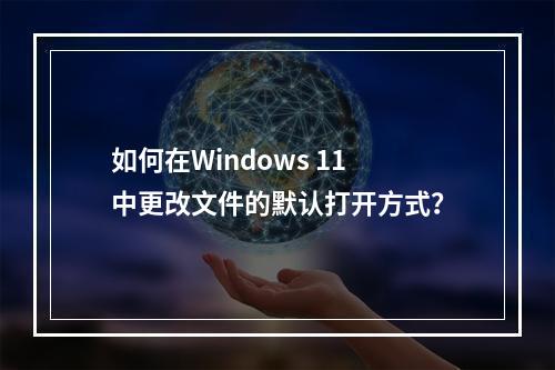 如何在Windows 11中更改文件的默认打开方式?
