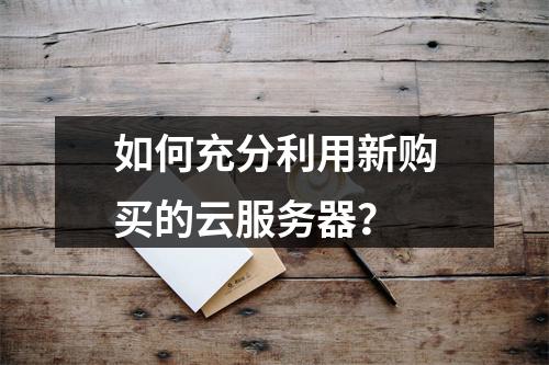 如何充分利用新购买的云服务器?