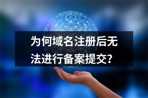 为何域名注册后无法进行备案提交?
