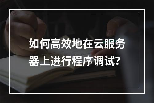 如何高效地在云服务器上进行程序调试?
