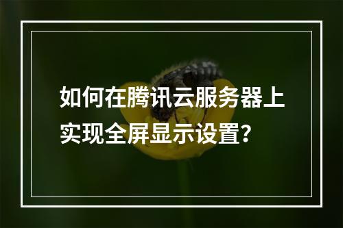 如何在腾讯云服务器上实现全屏显示设置?