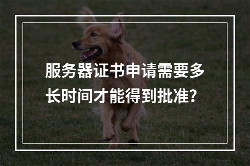 服务器证书申请需要多长时间才能得到批准?