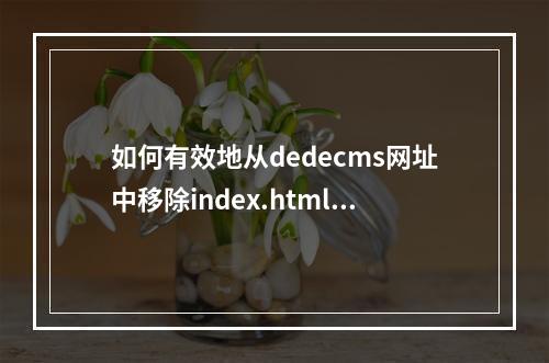 如何有效地从dedecms网址中移除index.html后缀?
