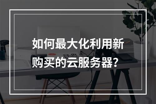 如何最大化利用新购买的云服务器?