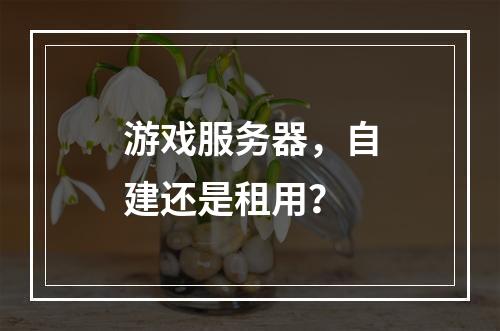游戏服务器,自建还是租用?