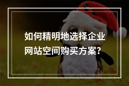 如何精明地选择企业网站空间购买方案?
