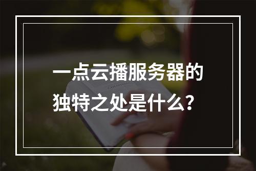 一点云播服务器的独特之处是什么?