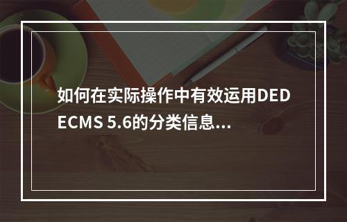 如何在实际操作中有效运用DEDECMS 5.6的分类信息过滤功能?