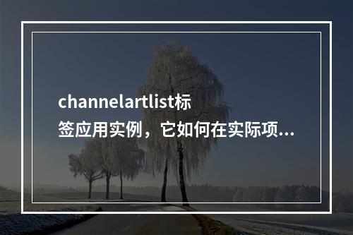 channelartlist标签应用实例,它如何在实际项目中发挥作用?