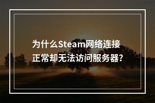 为什么Steam网络连接正常却无法访问服务器?