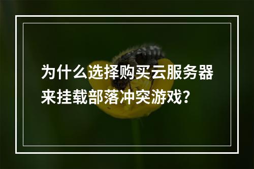 为什么选择购买云服务器来挂载部落冲突游戏?