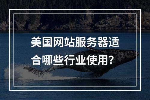 美国网站服务器适合哪些行业使用?
