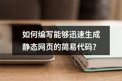 如何编写能够迅速生成静态网页的简易代码?