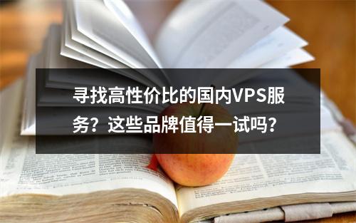 寻找高性价比的国内VPS服务?这些品牌值得一试吗?