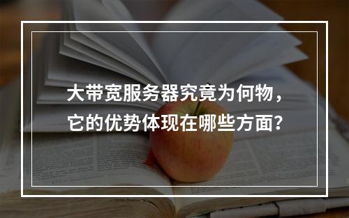 大带宽服务器究竟为何物,它的优势体现在哪些方面?