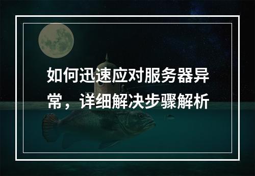 如何迅速应对服务器异常,详细解决步骤解析