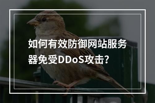 如何有效防御网站服务器免受DDoS攻击?
