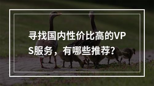 寻找国内性价比高的VPS服务,有哪些推荐?