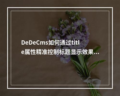 DeDeCms如何通过title属性精准控制标题显示效果?