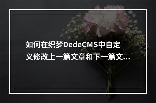如何在织梦DedeCMS中自定义修改上一篇文章和下一篇文章的链接文字长度?