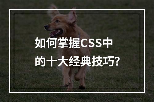 如何掌握CSS中的十大经典技巧?