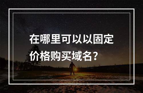 在哪里可以以固定价格购买域名?
