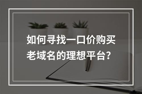 如何寻找一口价购买老域名的理想平台?