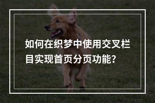 如何在织梦中使用交叉栏目实现首页分页功能?