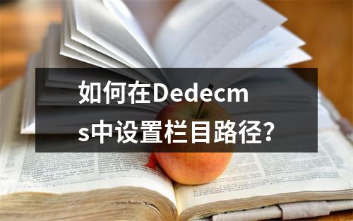 如何在Dedecms中设置栏目路径?