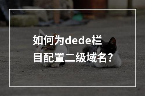 如何为dede栏目配置二级域名?