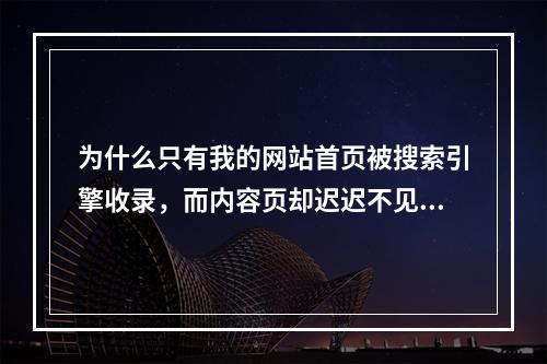 为什么只有我的网站首页被搜索引擎收录,而内容页却迟迟不见踪影?