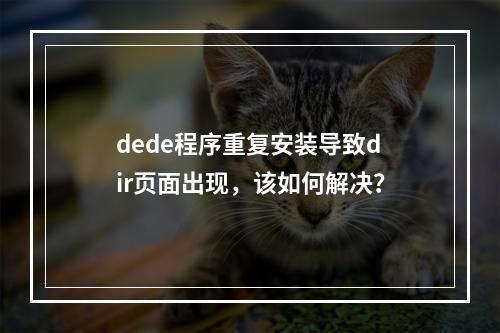 dede程序重复安装导致dir页面出现,该如何解决?