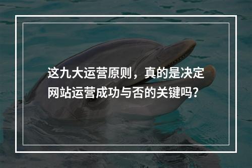 这九大运营原则,真的是决定网站运营成功与否的关键吗?