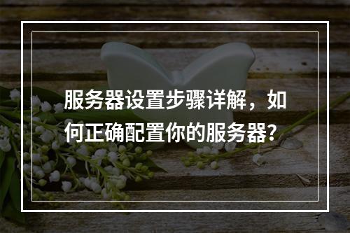 服务器设置步骤详解,如何正确配置你的服务器?