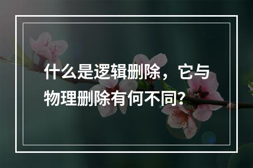 什么是逻辑删除,它与物理删除有何不同?