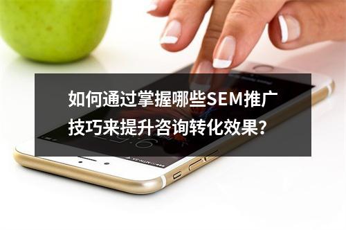 如何通过掌握哪些SEM推广技巧来提升咨询转化效果?