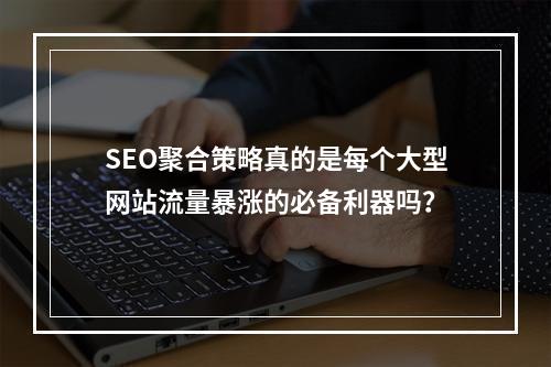 SEO聚合策略真的是每个大型网站流量暴涨的必备利器吗?