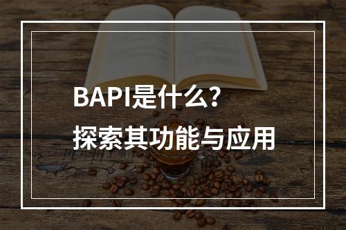 BAPI是什么?探索其功能与应用