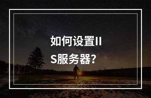 如何设置IIS服务器?