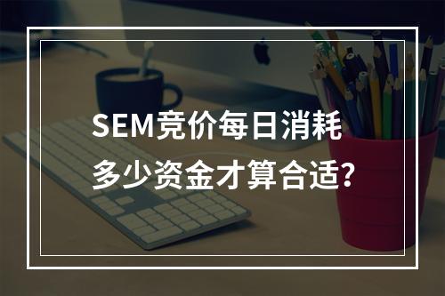 SEM竞价每日消耗多少资金才算合适?