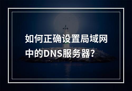如何正确设置局域网中的DNS服务器?