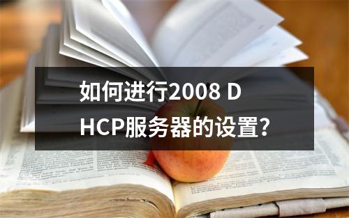 如何进行2008 DHCP服务器的设置?
