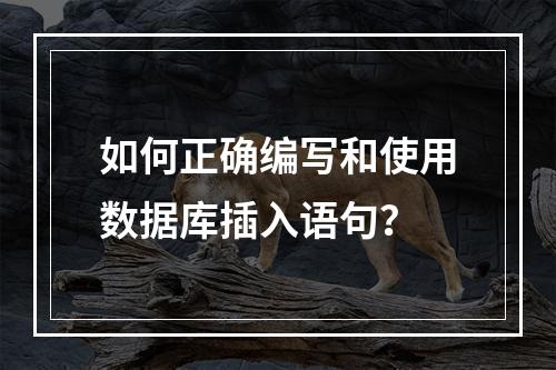 如何正确编写和使用数据库插入语句?