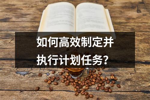 如何高效制定并执行计划任务?