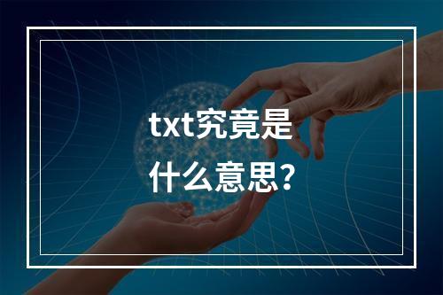 txt究竟是什么意思?